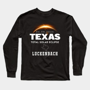 Luckenbach Texas 2024 Total Solar Eclipse Long Sleeve T-Shirt